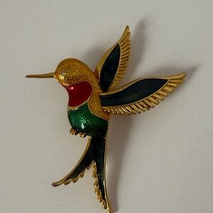 Colorful Hummingbird Brooch